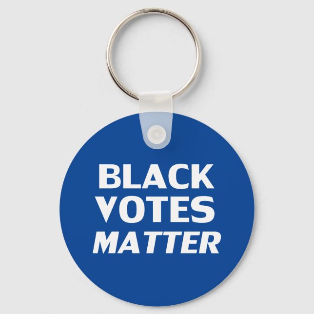 Llavero "Black Votes Materia" blanco azul (Anverso)