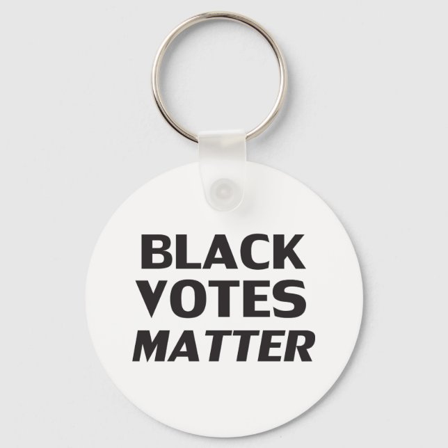 Llavero "Black Votes Materia" blanco negro (Anverso)
