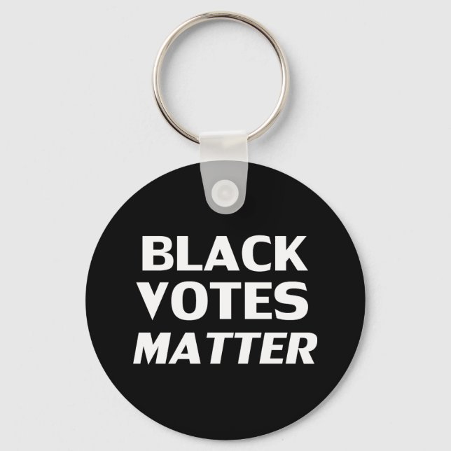 Llavero "Black Votes Materia" blanco negro (Anverso)