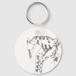 Llavero Black & white abstract stick  tapestries wood wall