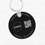 Llavero Black White Add Custom Business Logo Qr Code Scan<br><div class="desc">Promote your business with this simple keychain,  featuring custom logo,  QR code & text. Easily add your logo and other details by clicking on the "personalize" option.</div>