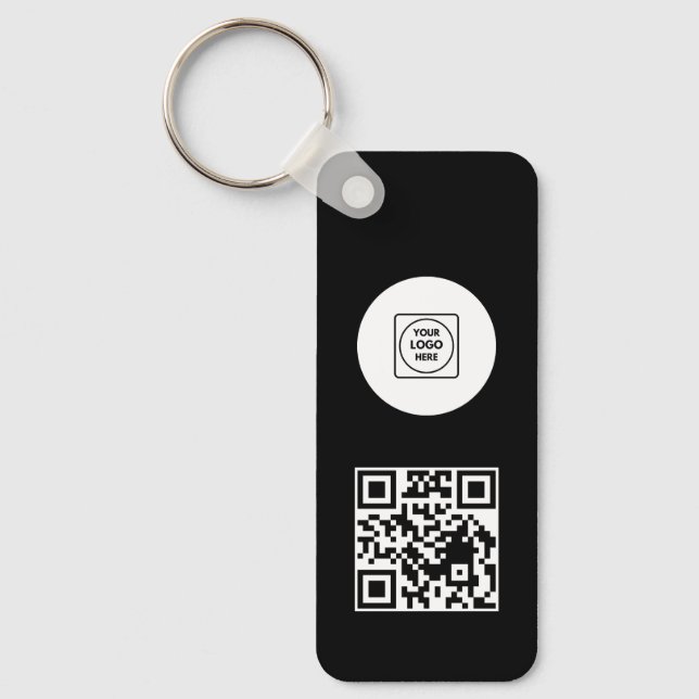Llavero Black White Logo QR Code Promo Keychains (Anverso)