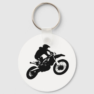Llavero Black White Pop Art Motocross Motoryle Sport