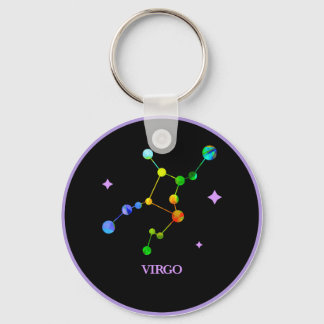 Llavero Black Zodigo Virgo Rainbow Keychain