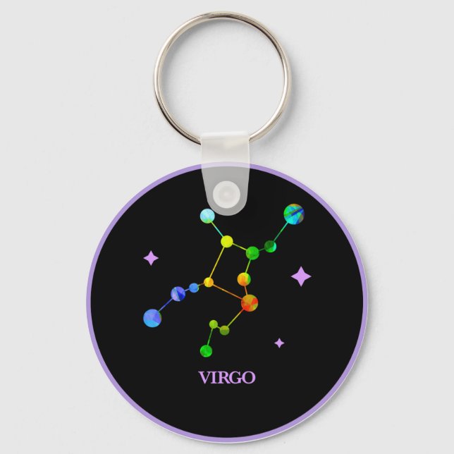 Llavero Black Zodigo Virgo Rainbow Keychain (Anverso)