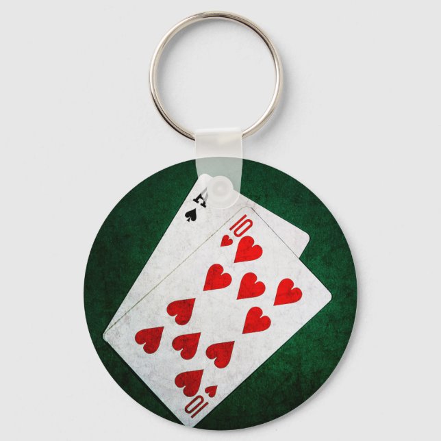 Llavero Blackjack 21 point - Ace, Ten (Anverso)