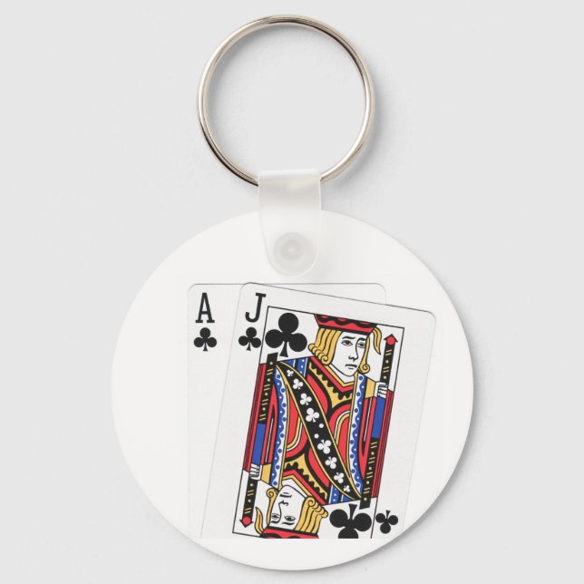 Llavero Blackjack Jugadores Lucky Keychain (Anverso)