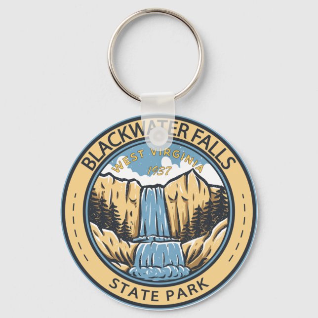 Llavero Blackwater Falls State Park West Virginia Badge (Anverso)
