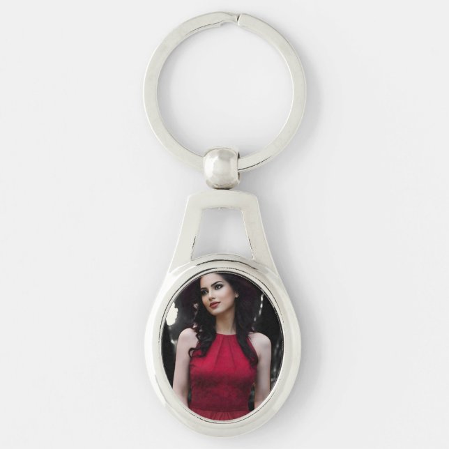 Llavero BlackWhiteRed metal keychain (Anverso)