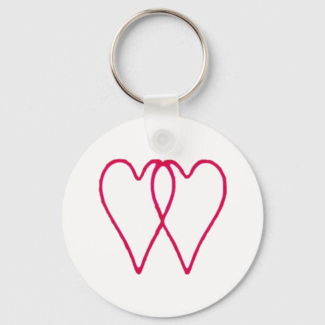 Llavero Blanco de 2 corazones junto los regalos de Zazzle  (Anverso)