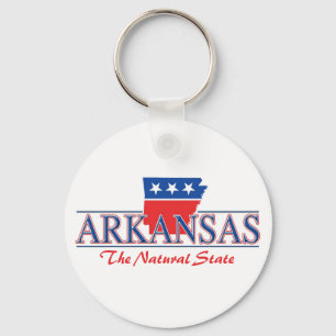 Llavero blanco de Arkansas y azul rojo
