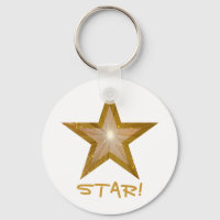 Blanco de la cadena de claves 'STAR!' Gold Star