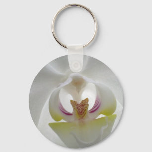 Llavero blanco de la orquídea