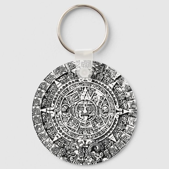 Llavero Blanco del calendario maya (Anverso)
