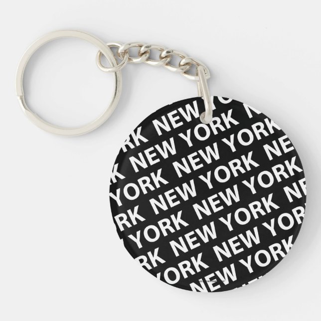 Llavero Blanco del patrón de Nueva York (Frente)