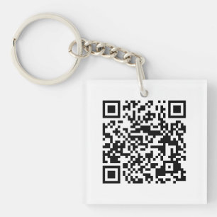 Llavero blanco del personalizado del CÓDIGO de QR