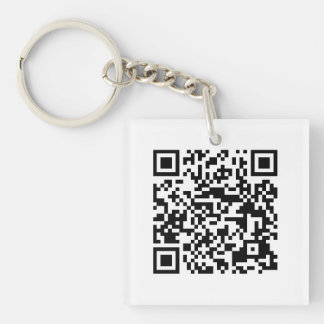 Llavero blanco del personalizado del CÓDIGO de QR