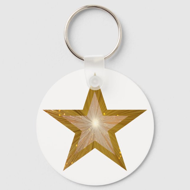 Llavero Blanco del teclado de la estrella dorada (Anverso)