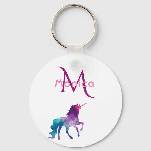Llavero Blanco morado monogramado (Anverso)