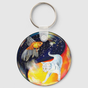 Llavero Blanco negro de Yin Yang