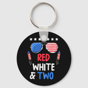 Llavero Blanco Rojo Y El Segundo Cumpleaños 4 De Julio Inf