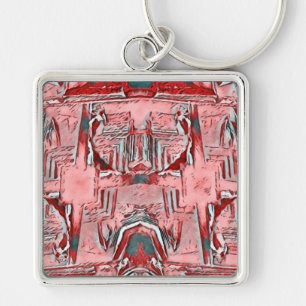 Llavero ~ Blanco rojo y gris ~ Keychain