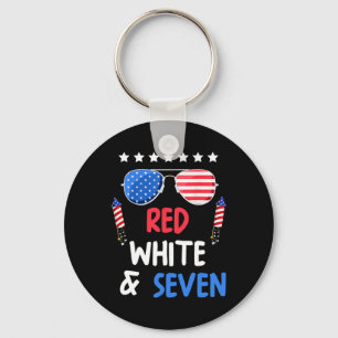 Llavero Blanco Rojo Y Siete Cumpleaños 4 De Julio Indice