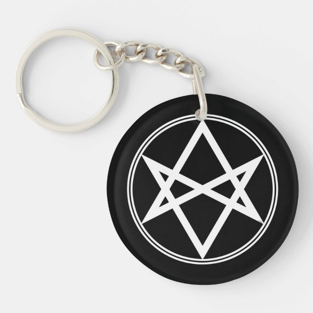 Llavero Blanco Unicursal del Hexagram de Falln (Frente)
