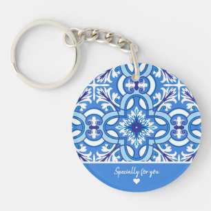 Llavero 🤍 💙 blanco y azul Porto Azulejos