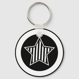 Llavero blanco y negro de la estrella