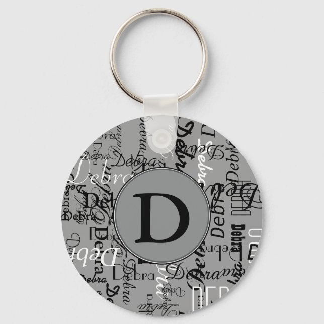 Llavero blanco y negro personalizados (Anverso)