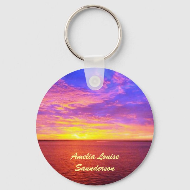 Llavero Blazing Sunset Personalized Keychain (Anverso)