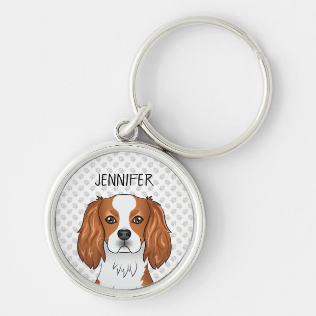 Llavero Blenheim Cavalier King Charles Spaniel & Nombre Cl (Frente)