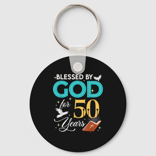 Llavero Blessed By God For 50 Years Old 50 Birthday 50th B (Anverso)