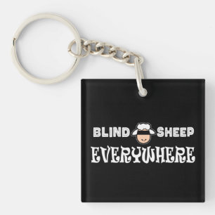 Llavero Blind Sheep Everywhere Funny Political Oval Stick