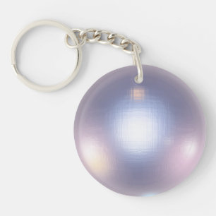 Llavero Bling de Diamante Brillante Perla Blanca Elegante