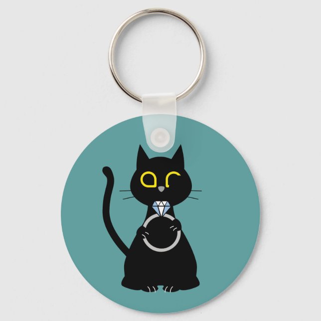 Llavero BLK WINK Funny Black Cat Key Ring (Anverso)