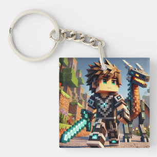 Llavero Blockstyle Dragon oscuro Diamond Sword
