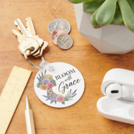 Llavero Bloom con Grace Elegent Floral Woman Silhouette