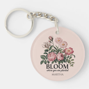 Llavero Bloom Donde Está Plantado Keychain Acrílico
