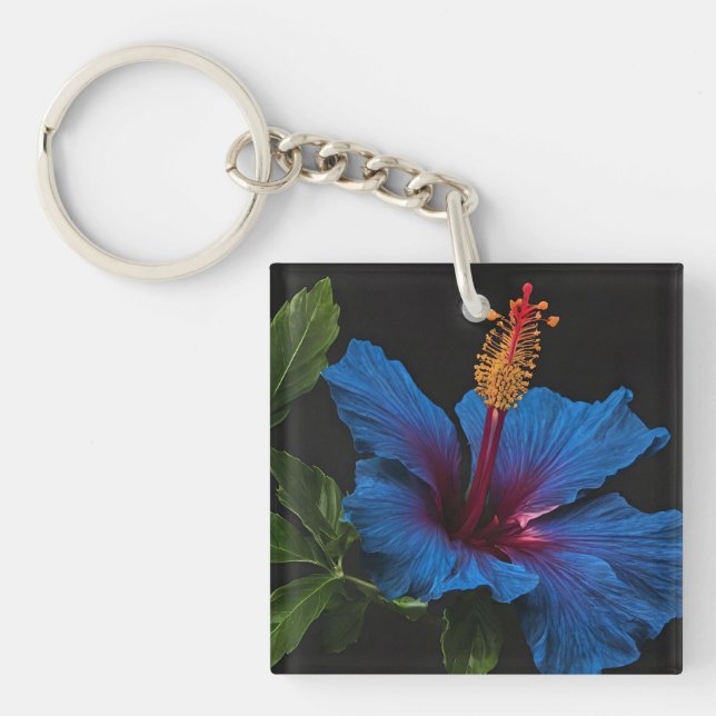 Llavero "Bloom Serene: La belleza de las flores azules de  (Frente)