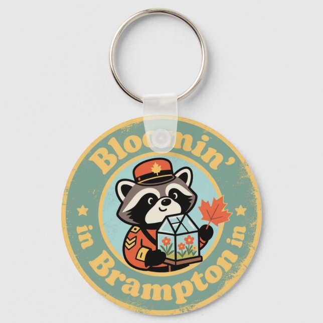 Llavero Bloomin’ in Brampton with a Funny Raccoon Mountie (Anverso)