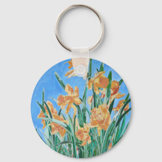 Llavero Blooming Golden Daffodils Bold Line Art