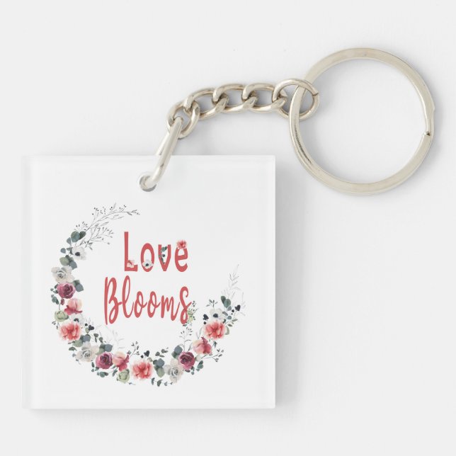 Llavero Blooms Amor Novia Personalizada Boda Groom (Atrás)