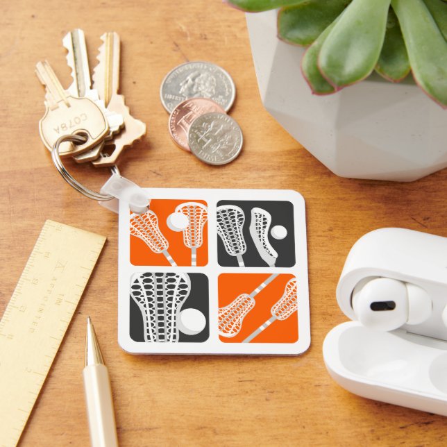 Llavero Bloques naranjas Lacrosse de garrapatas y bolas (Escritorio )