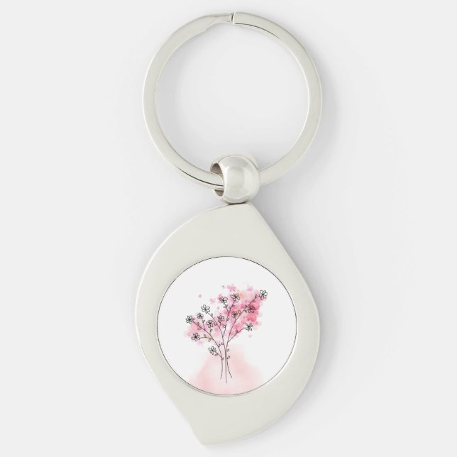 Llavero Blossom Breeze – Teardrop Floral Keychain (Anverso)