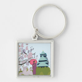 Llavero Blossom de cerezo japonés Geisha Kimono