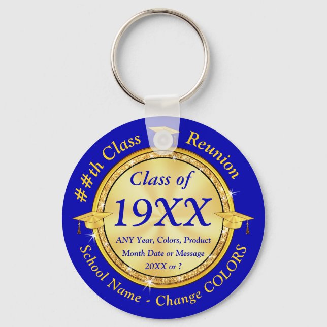 Llavero Blue and Gold, Regalos de Reunión de clase baratos (Anverso)