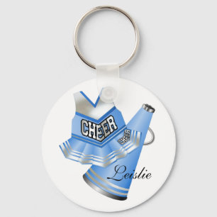 Llavero Blue and White Cheerleader KeyChain