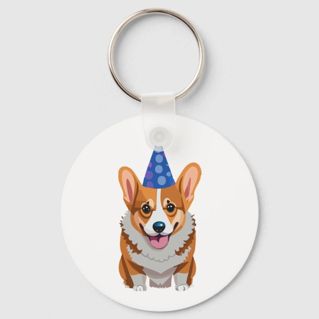 Llavero Blue Birthday Corgi Classic T-Shirt (Anverso)